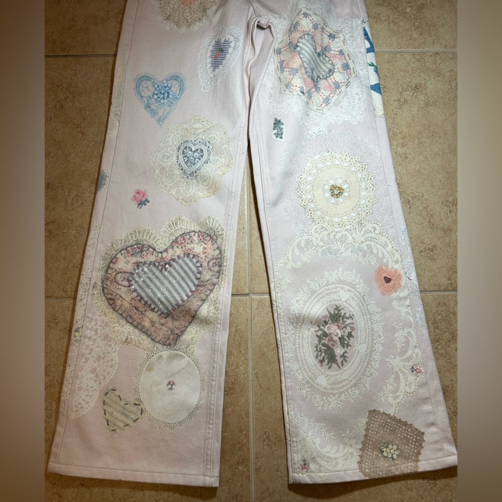 NWT🌷We The Free Illusion Printed Straight Leg Jeans - Size 28 - Picture 6 of 16
